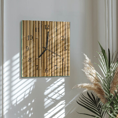 Pendule carrée en verre Bambou