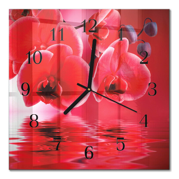 Horloge murale carrée Orchidée