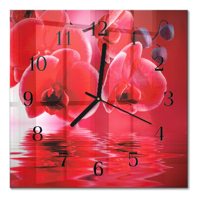 Horloge murale carrée Orchidée