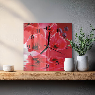 Horloge murale carrée Orchidée
