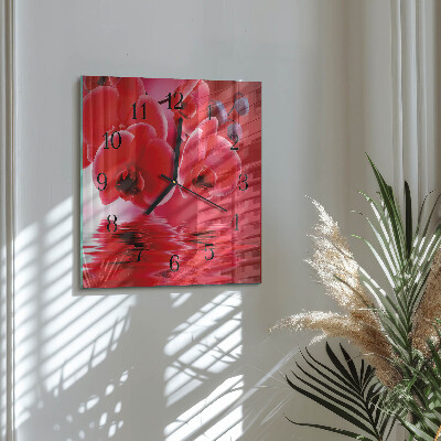 Horloge murale carrée Orchidée