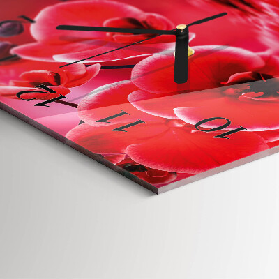 Horloge murale carrée Orchidée