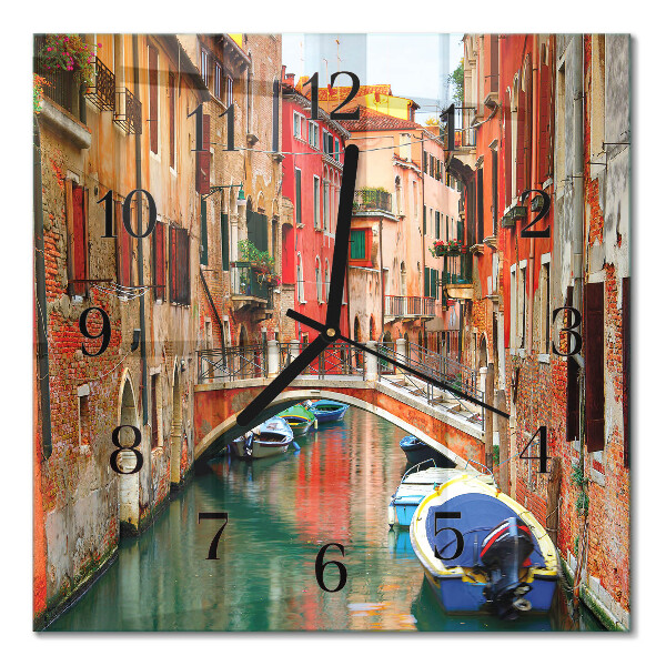 Pendule carrée en verre Venise