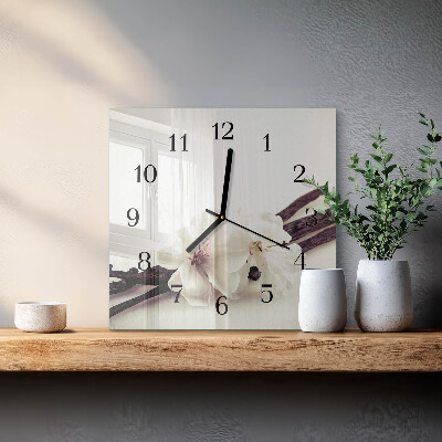 Horloge murale carrée Vanille