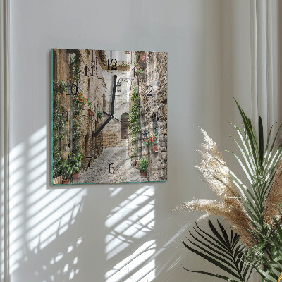 Pendule carrée en verre Rue