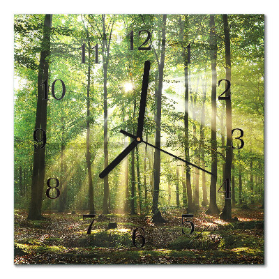 Pendule carrée en verre Nature forestière
