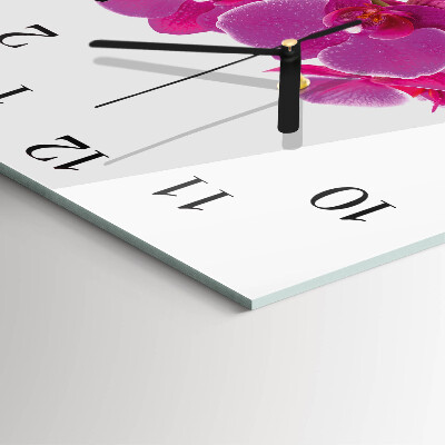 Horloge murale carrée Orchidée