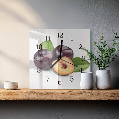 Horloge murale carrée Prunes