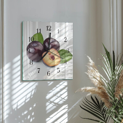 Horloge murale carrée Prunes