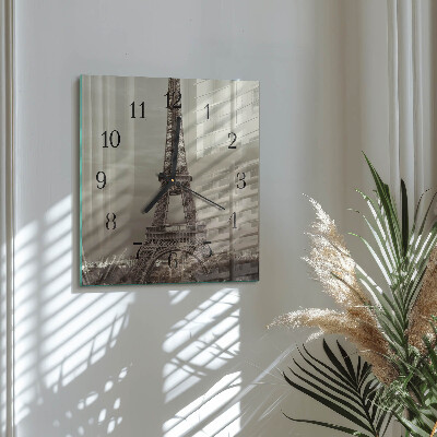 Horloge murale carrée Tour eiffel