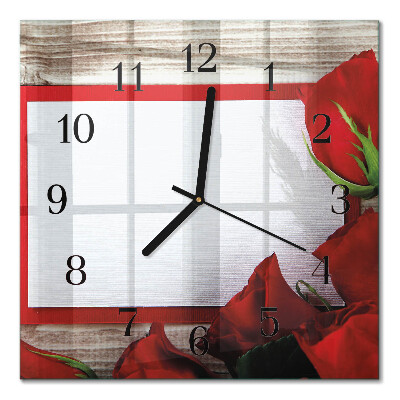 Horloge murale carrée Roses