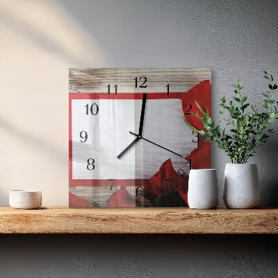 Horloge murale carrée Roses