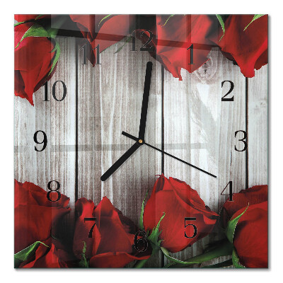 Pendule carrée en verre Comprimés de rose
