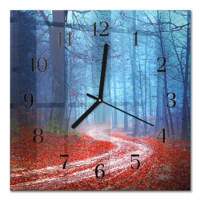 Horloge murale carrée Chemin forestier