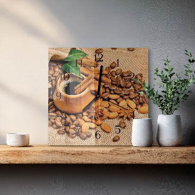 Pendule carrée en verre Amandes à la cannelle