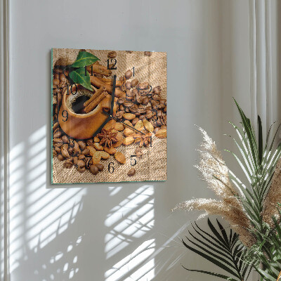 Pendule carrée en verre Amandes à la cannelle
