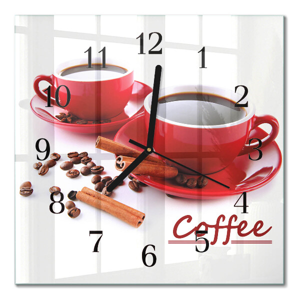 Horloge murale carrée Une tasse de café