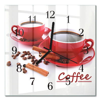 Horloge murale carrée Une tasse de café