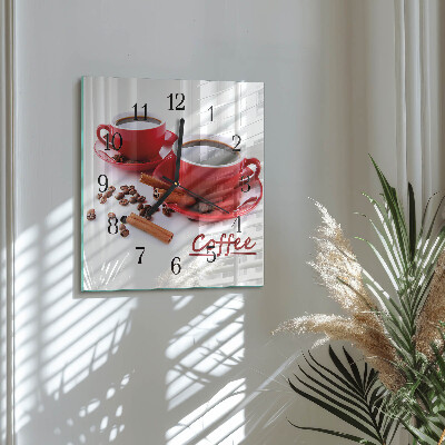 Horloge murale carrée Une tasse de café