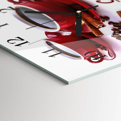 Horloge murale carrée Une tasse de café