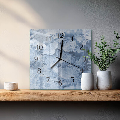 Horloge murale carrée Flocons de neige
