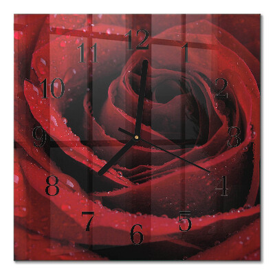 Pendule carrée en verre Rose
