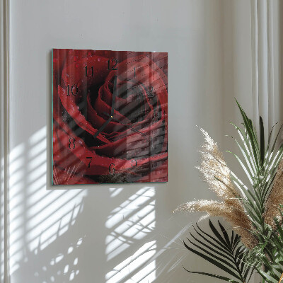 Pendule carrée en verre Rose