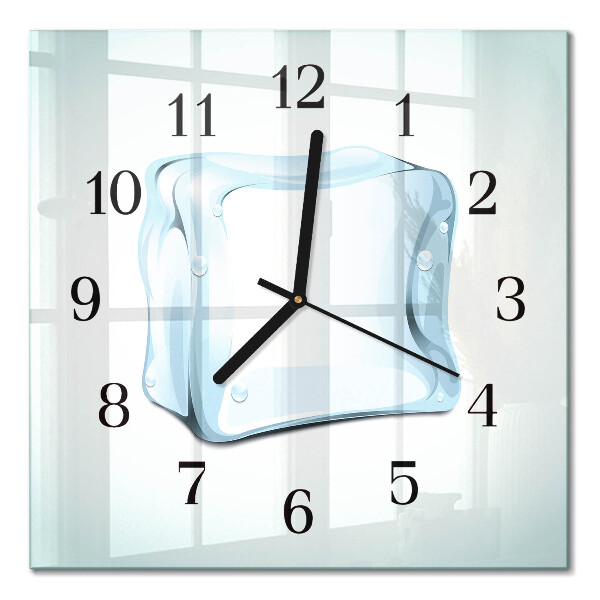 Pendule carrée en verre Glace