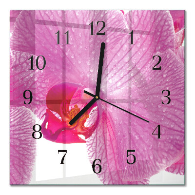 Horloge murale carrée Orchidée