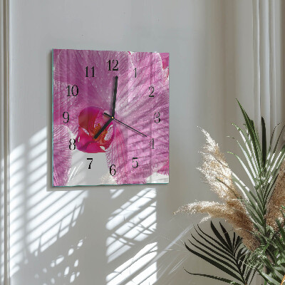 Horloge murale carrée Orchidée