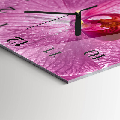 Horloge murale carrée Orchidée