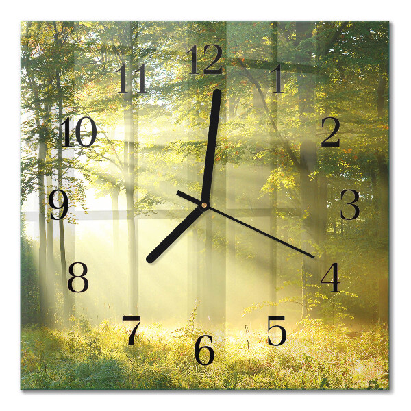 Horloge murale carrée Forêt