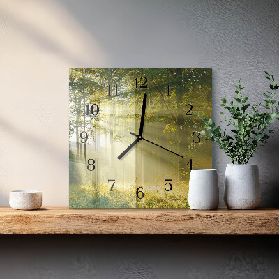 Horloge murale carrée Forêt