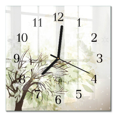 Horloge murale carrée Arbre
