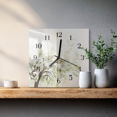 Horloge murale carrée Arbre