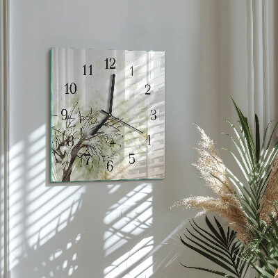 Horloge murale carrée Arbre