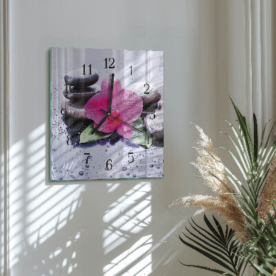 Horloge murale carrée Orchidée