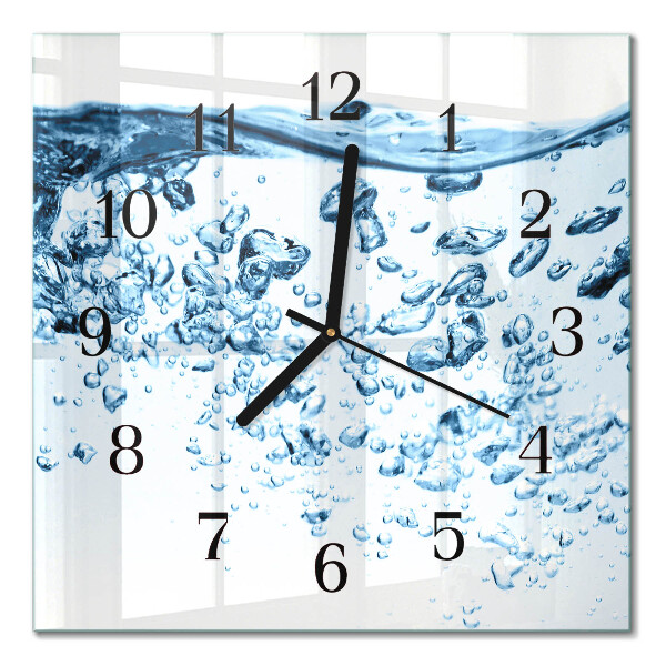 Pendule carrée en verre Eau