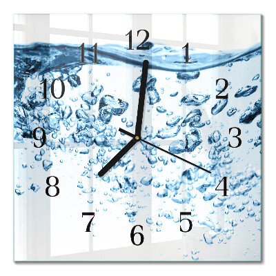 Pendule carrée en verre Eau
