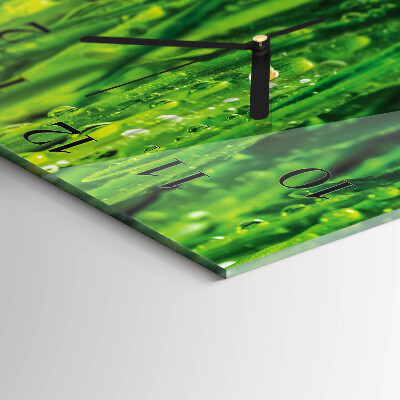 Pendule carrée en verre Herbe