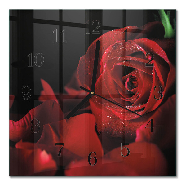 Horloge murale carrée Rose
