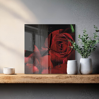 Horloge murale carrée Rose