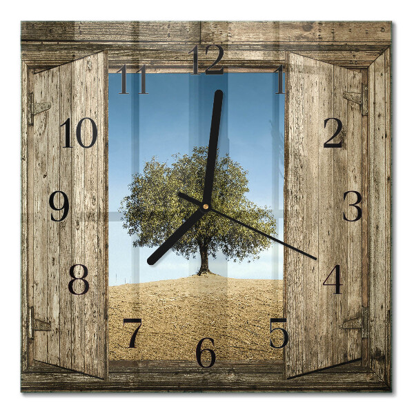 Horloge murale carrée Arbre