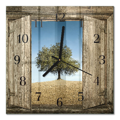 Horloge murale carrée Arbre