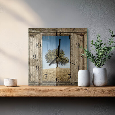 Horloge murale carrée Arbre