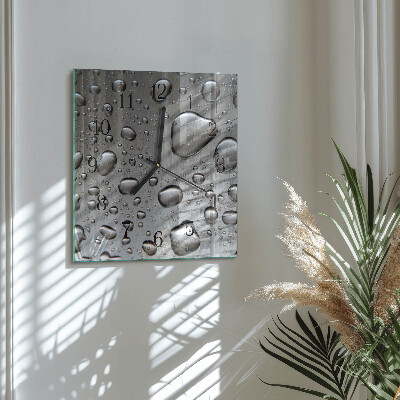 Pendule carrée en verre Gouttes