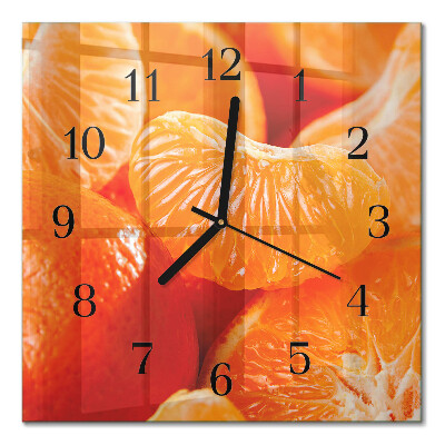 Pendule carrée en verre Mandarines