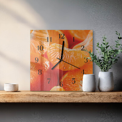 Pendule carrée en verre Mandarines