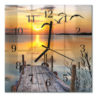 Horloge murale carrée Pont du lac