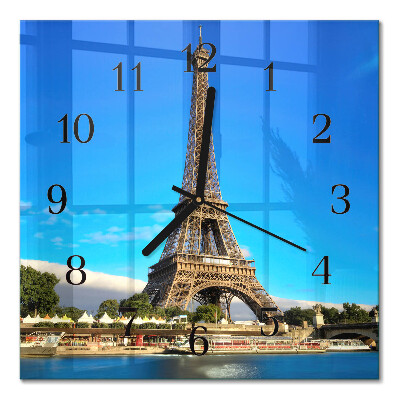 Horloge murale carrée Tour eiffel paris